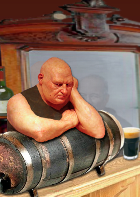 fat guy as bartender