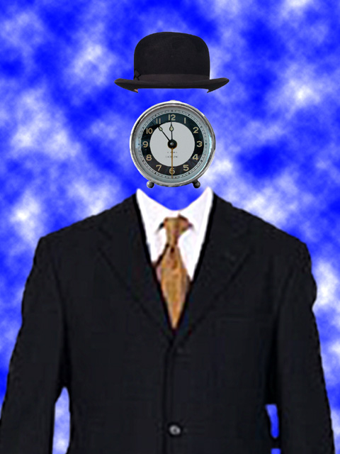Magritte Clock Man